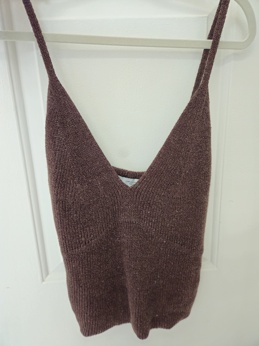 Zara Deep Brown V-Neck Knit Tank